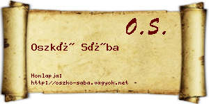 Oszkó Sába névjegykártya
